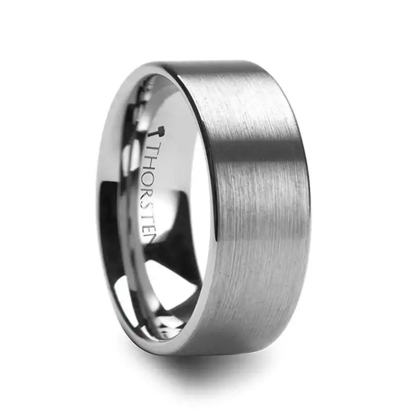 MERCURY Flat Brushed Finish Tungsten Wedding Ring - 2mm - 12mm - Image 9