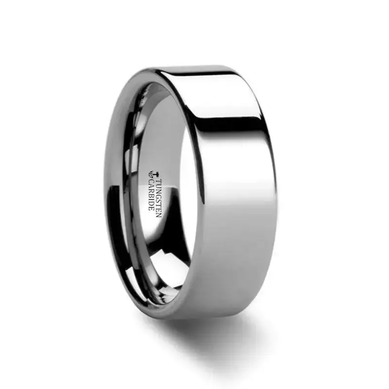 MESA Flat Style White Tungsten Ring for Women - 2mm - Image 3