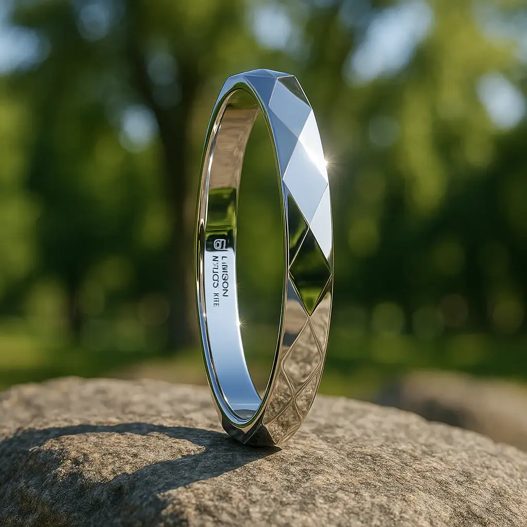 MILLENNIUM Tungsten Wedding Band with 288 Diamond Facets - 2mm - 10mm - Image 14