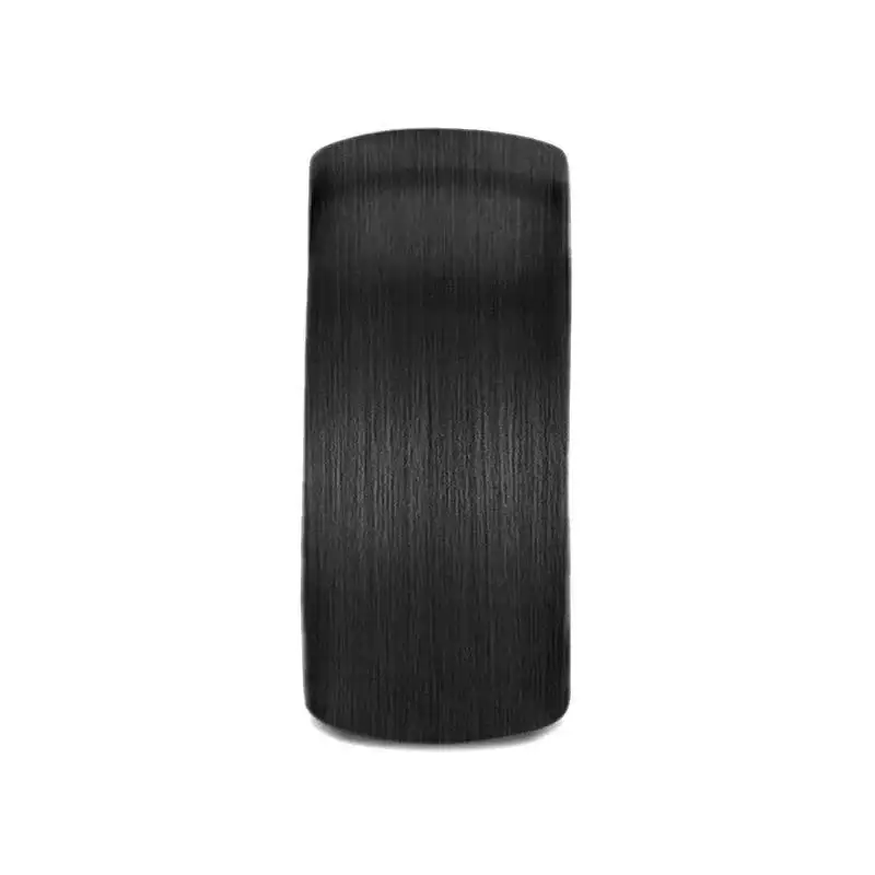 MILWAUKEE Round Black Tungsten Carbide Ring with Brushed Finish - 12mm - Image 2