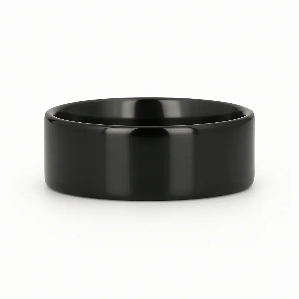 NEO Flat Black Titanium Wedding Ring - 8mm - Image 3