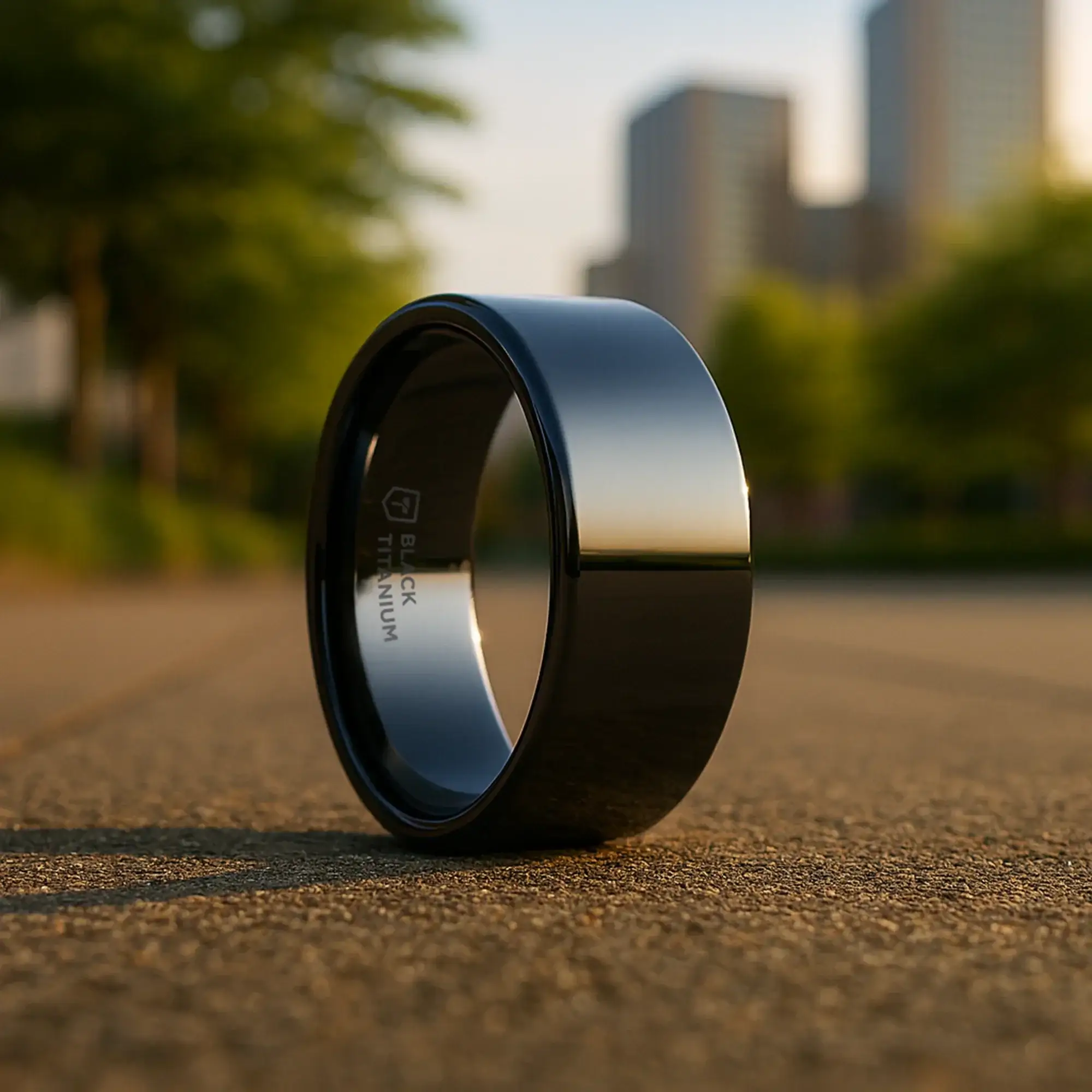 NEO Flat Black Titanium Wedding Ring - 8mm - Image 4