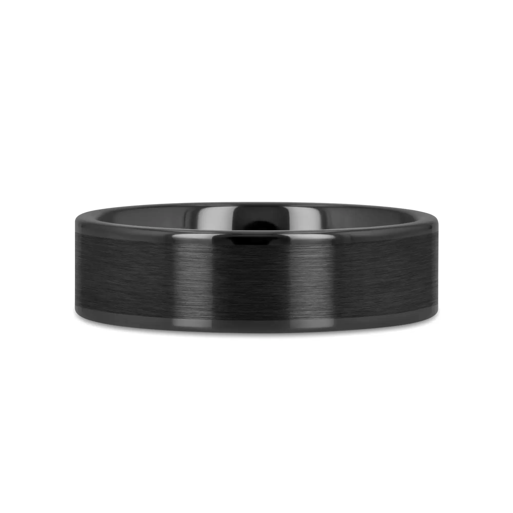 OCTAVIUS Flat Black Ceramic Ring with Brushed Center and Polished Edges — 4mm to 12mm - Image 6