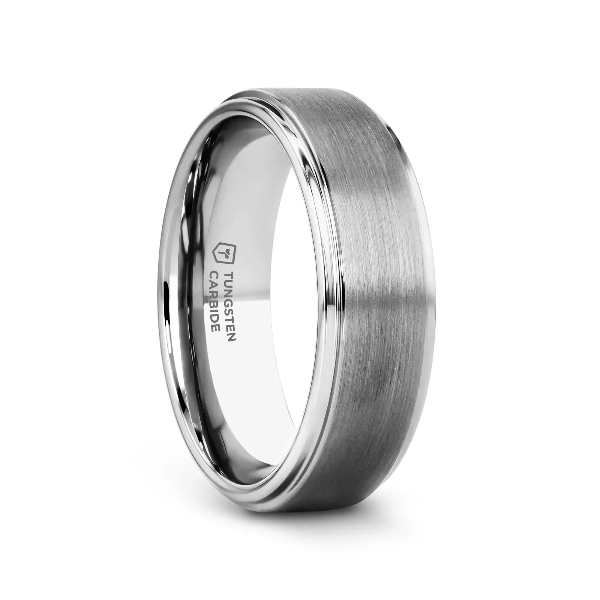OPTIMUS Raised Center Brushed Tungsten Carbide Ring, Comfort Fit (4mm–12mm) - Image 10