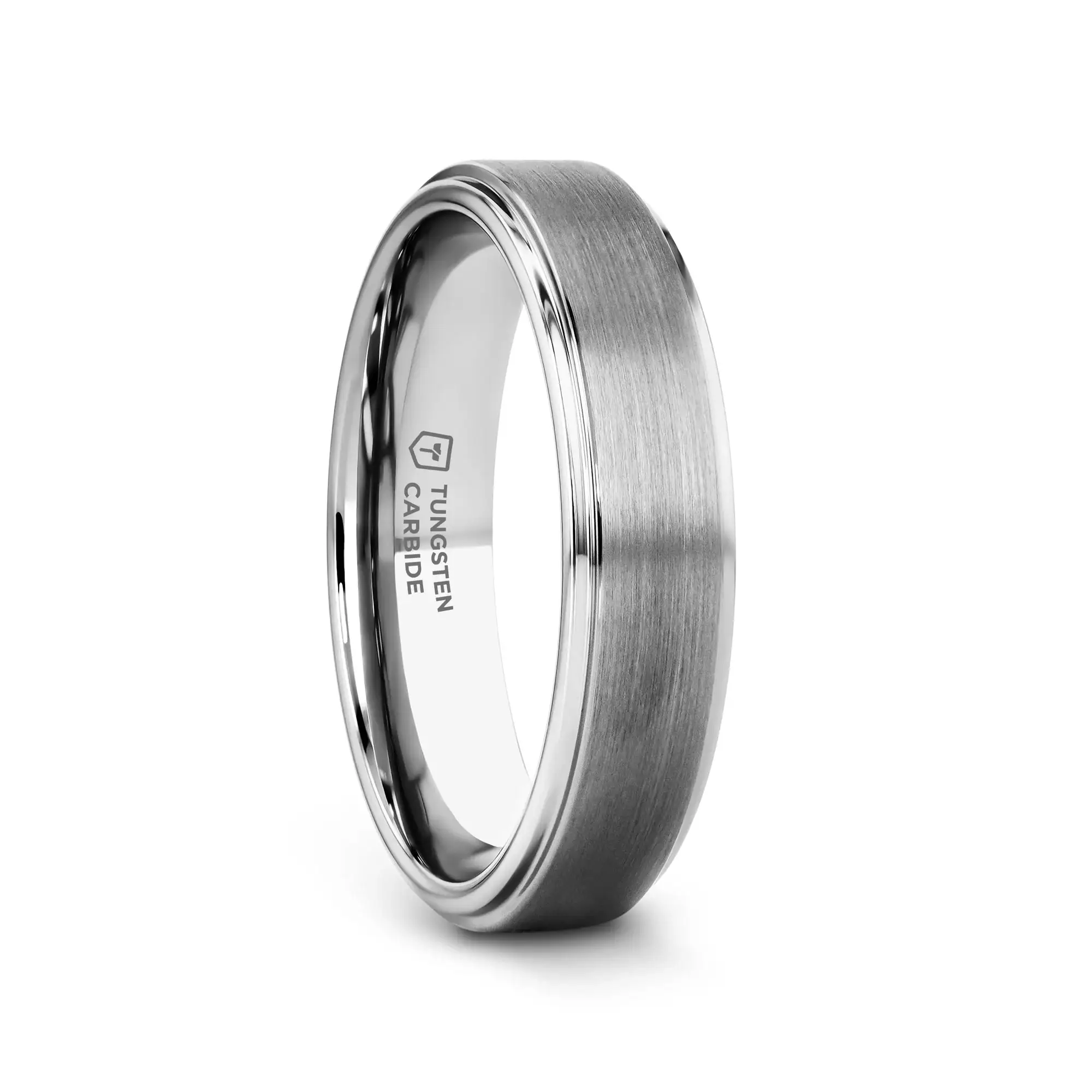 OPTIMUS Raised Center Brushed Tungsten Carbide Ring, Comfort Fit (4mm–12mm) - Image 13