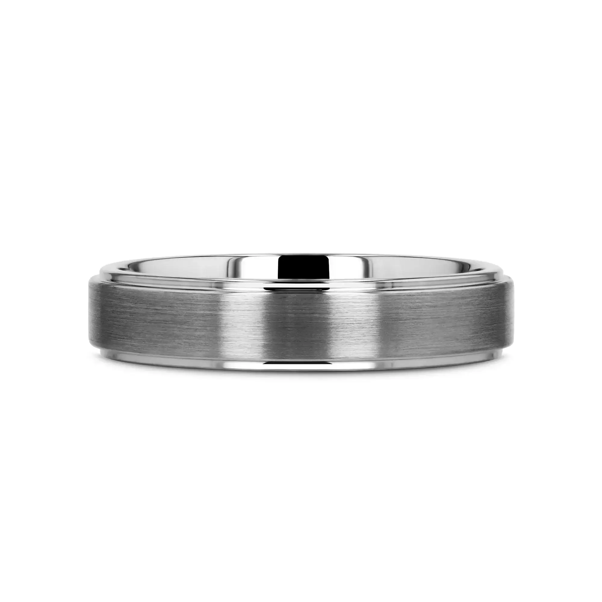 OPTIMUS Raised Center Brushed Tungsten Carbide Ring, Comfort Fit (4mm–12mm) - Image 18