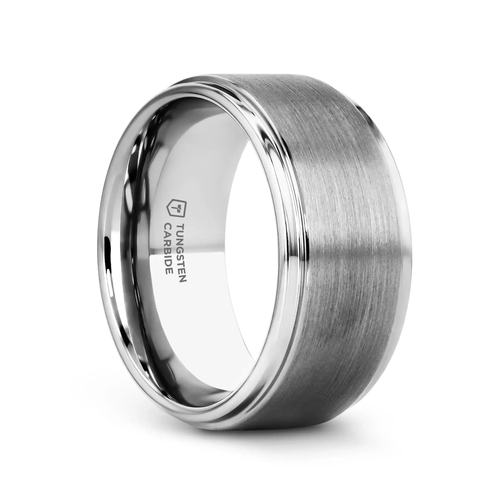 OPTIMUS Raised Center Brushed Tungsten Carbide Ring, Comfort Fit (4mm–12mm) - Image 19
