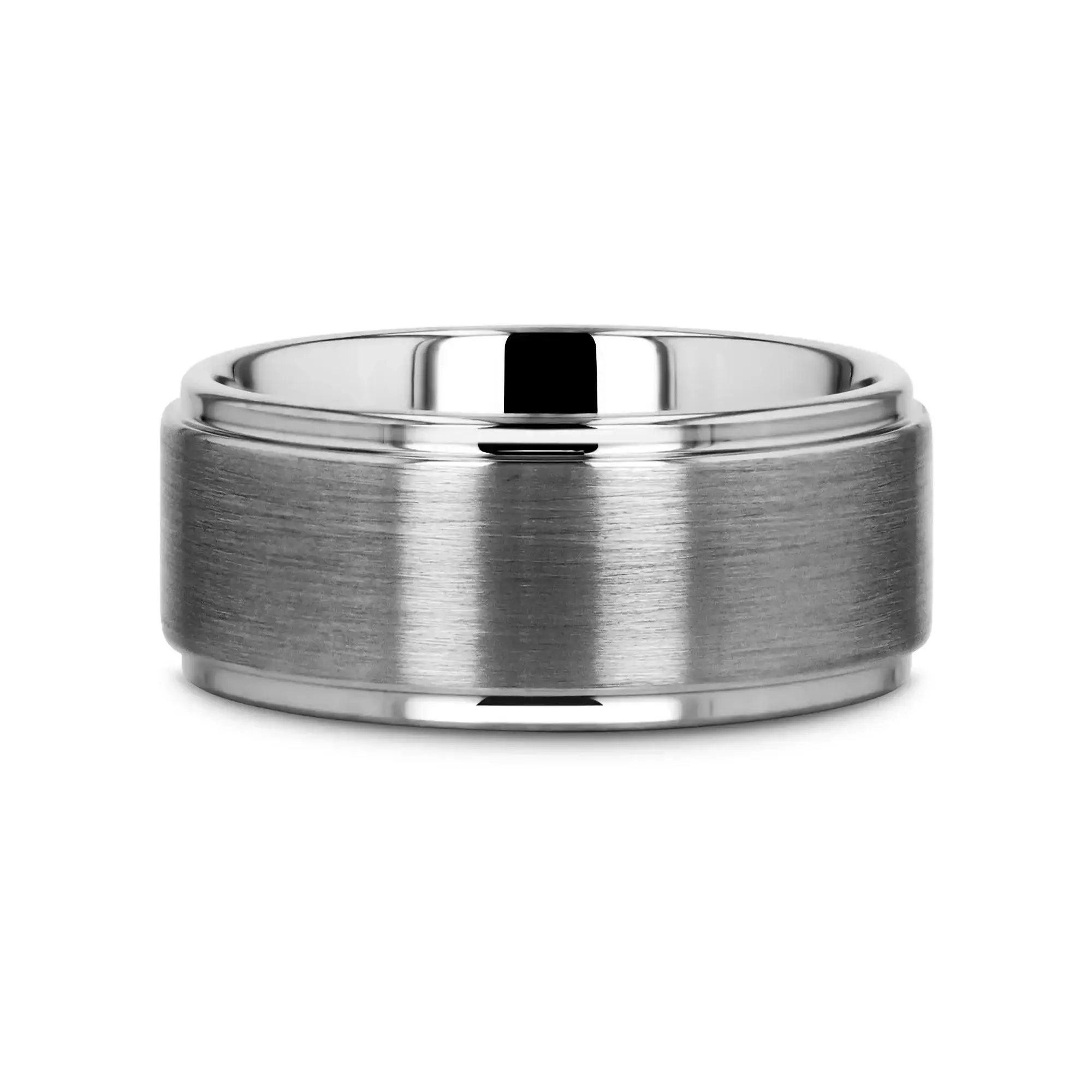 OPTIMUS Raised Center Brushed Tungsten Carbide Ring, Comfort Fit (4mm–12mm) - Image 21