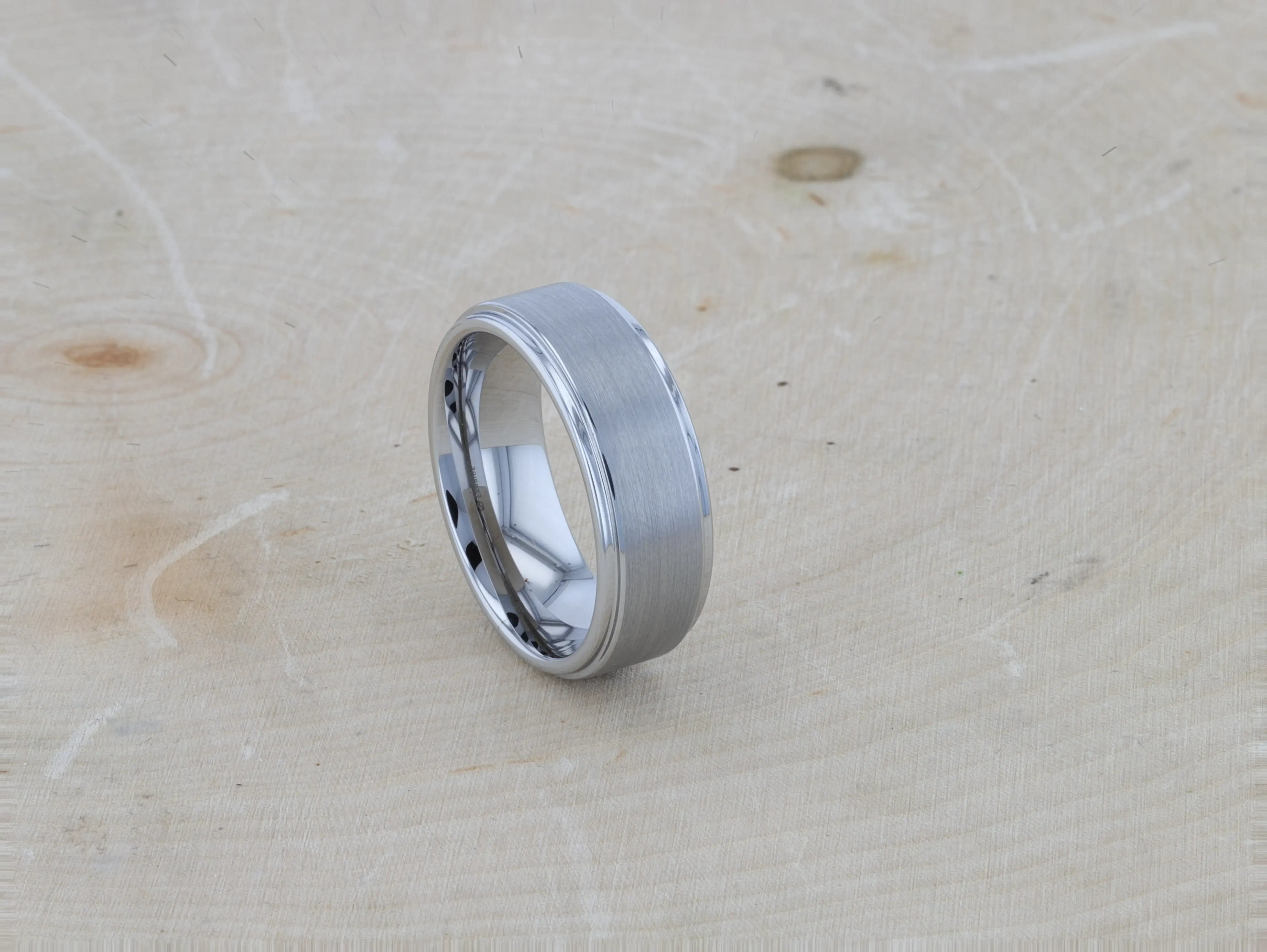 OPTIMUS Raised Center Brushed Tungsten Carbide Ring, Comfort Fit (4mm–12mm) - Image 9