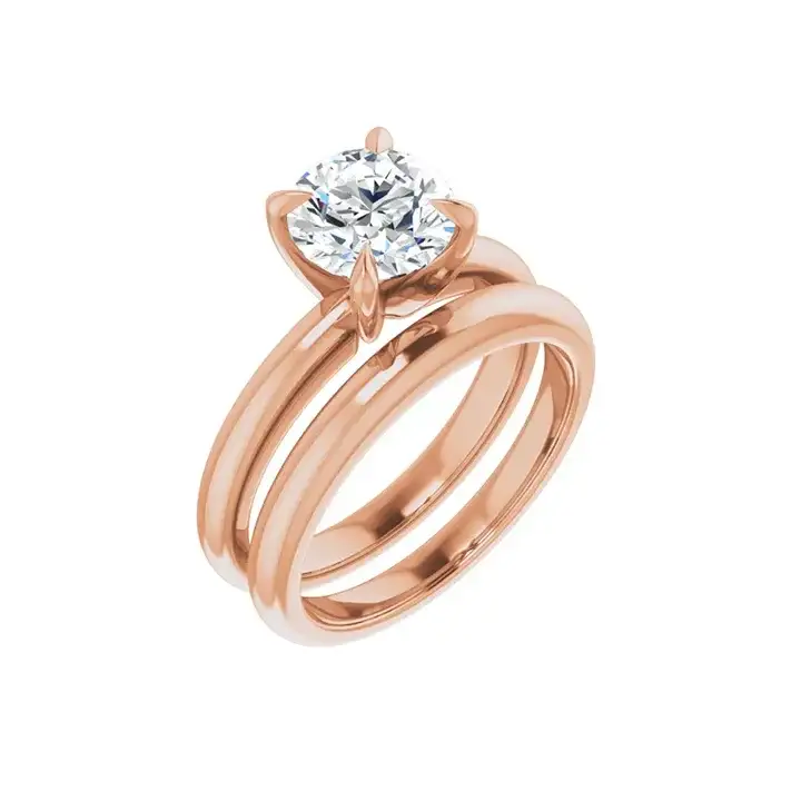 ORLA 14K Rose Gold Round Lab Grown Diamond Solitare Engagement Ring - Image 6