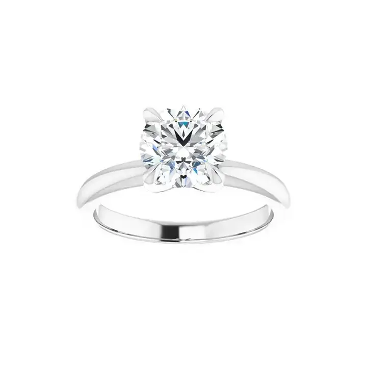 ORLA Silver Round Lab Grown Diamond Solitare Engagement Ring - Image 3