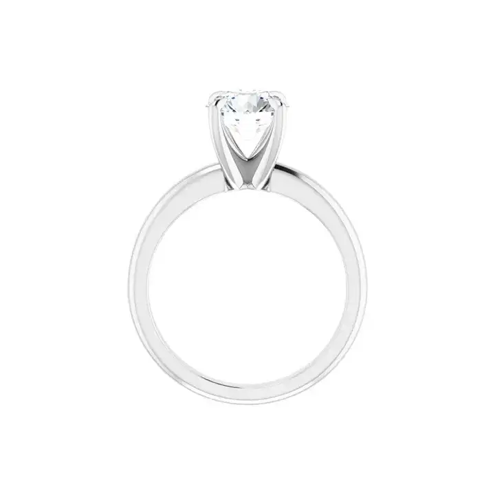 ORLA Silver Round Lab Grown Diamond Solitare Engagement Ring - Image 4