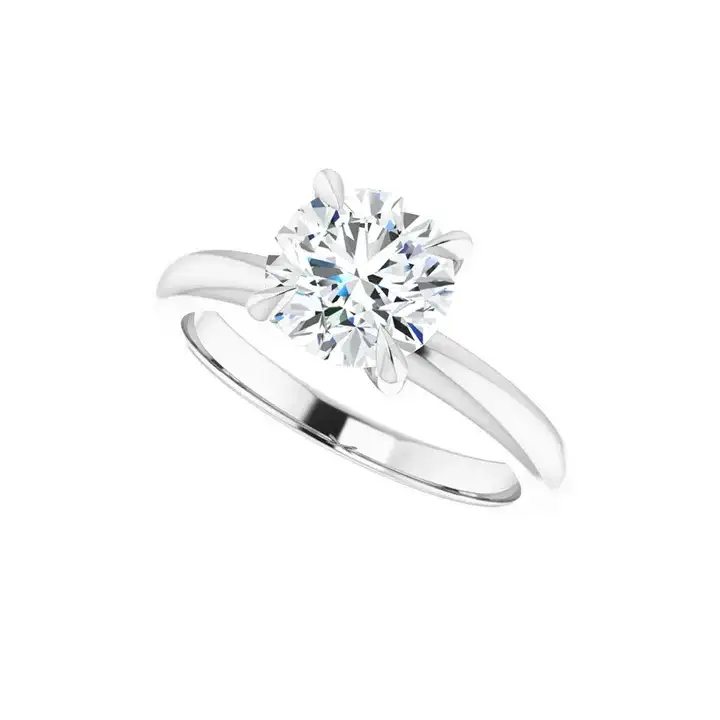 ORLA Silver Round Lab Grown Diamond Solitare Engagement Ring - Image 5