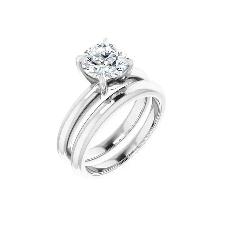 ORLA Silver Round Lab Grown Diamond Solitare Engagement Ring - Image 6