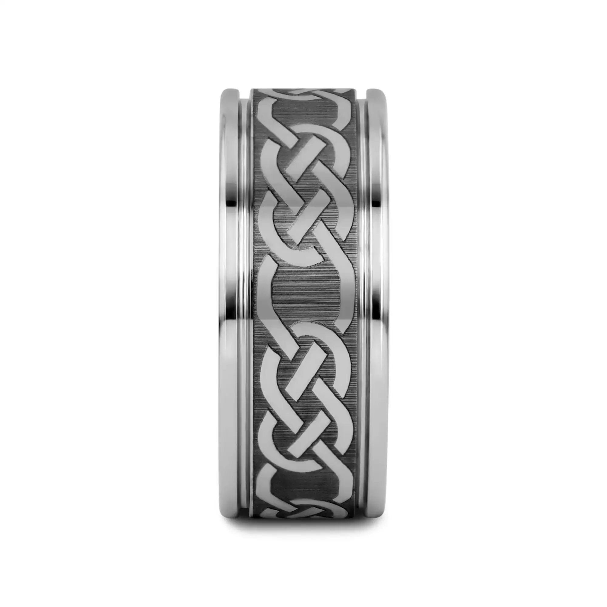 PALATINE Laser Engraved Tungsten Ring with Celtic Pattern - 6mm - 10mm - Image 8