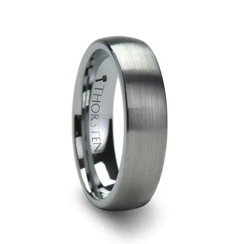 PETRA Domed Brushed Finish Tungsten Ring, 4mm–6mm - Image 3