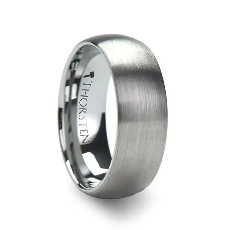 PETRA Domed Brushed Finish Tungsten Ring, 4mm–6mm - Image 4
