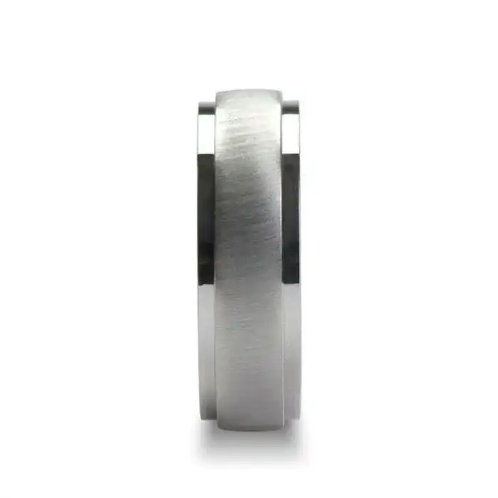 PHILOS Novell Raised Horizontal Brush Finished Silver Ring - 4mm - 10mm - Image 2