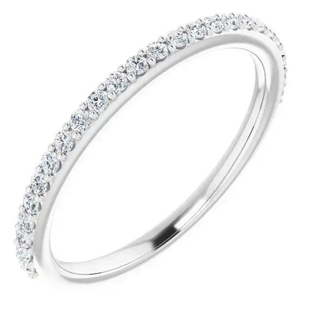 18K White Band Mounting for Round Ring