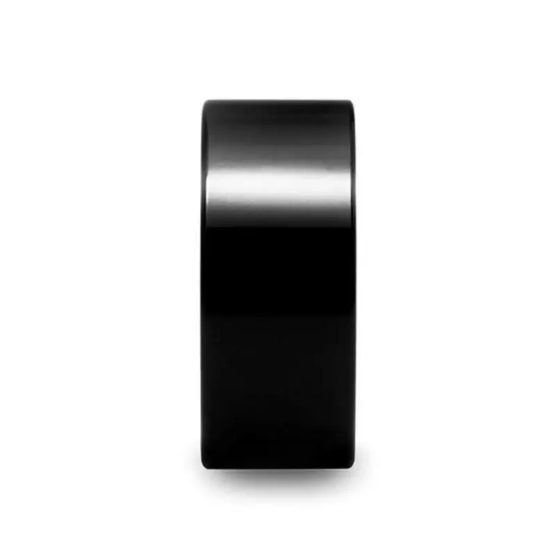 PORTLAND Flat Polished Finish Black Tungsten Ring - 10mm - Image 2