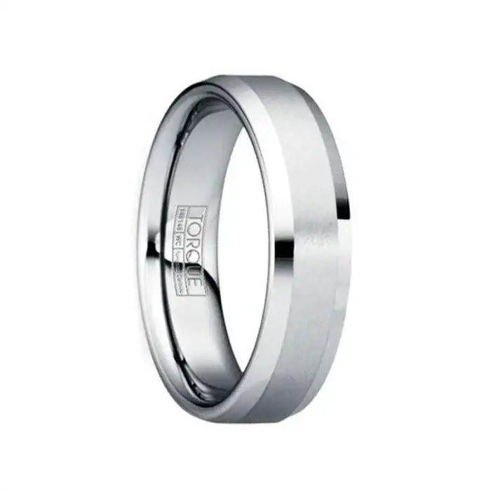 REGULUS Satin Raised Tungsten Band with Polished Beveled Edges - 6mm & 8mm