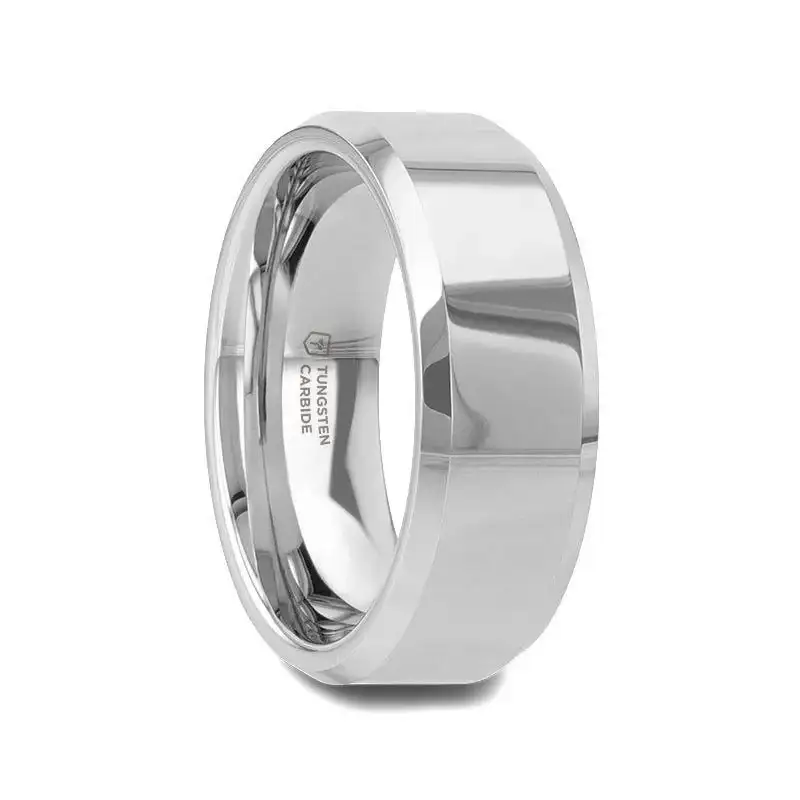 ROMA Women’s Beveled Tungsten Carbide Wedding Ring – 4mm & 6mm - Image 3