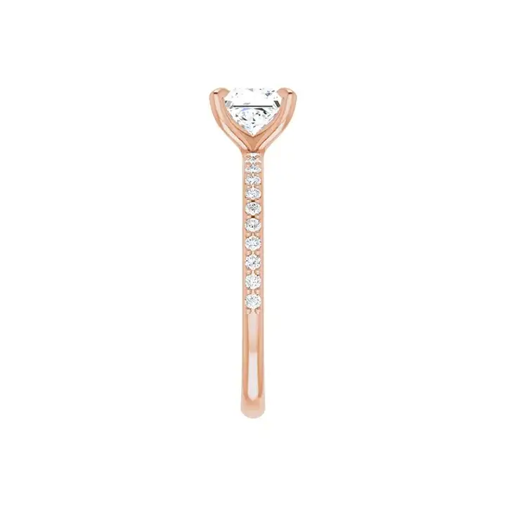 SADIE 14K Rose Gold Square Princess Cut Lab Grown Diamond Engagement Ring - Image 2