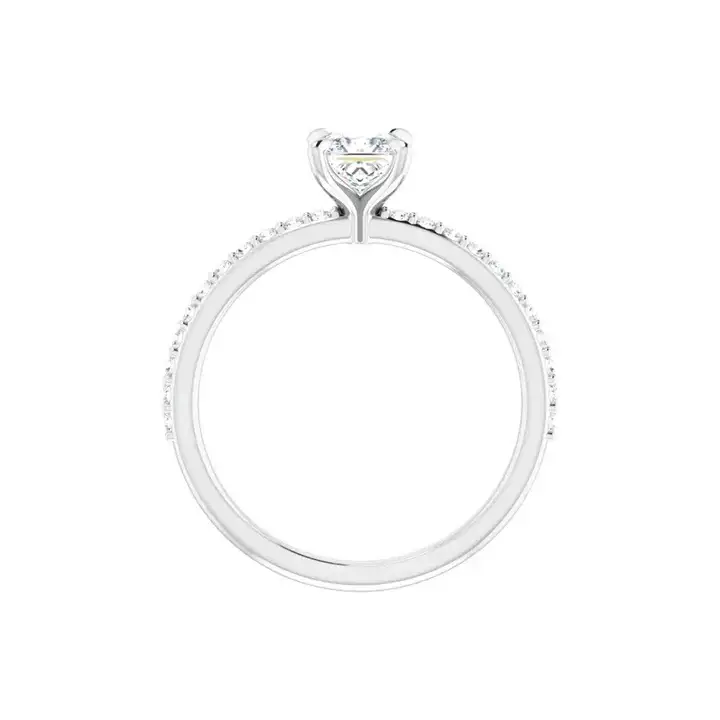 SADIE 14K White Gold Square Princess Cut Lab Grown Diamond Engagement Ring - Image 4