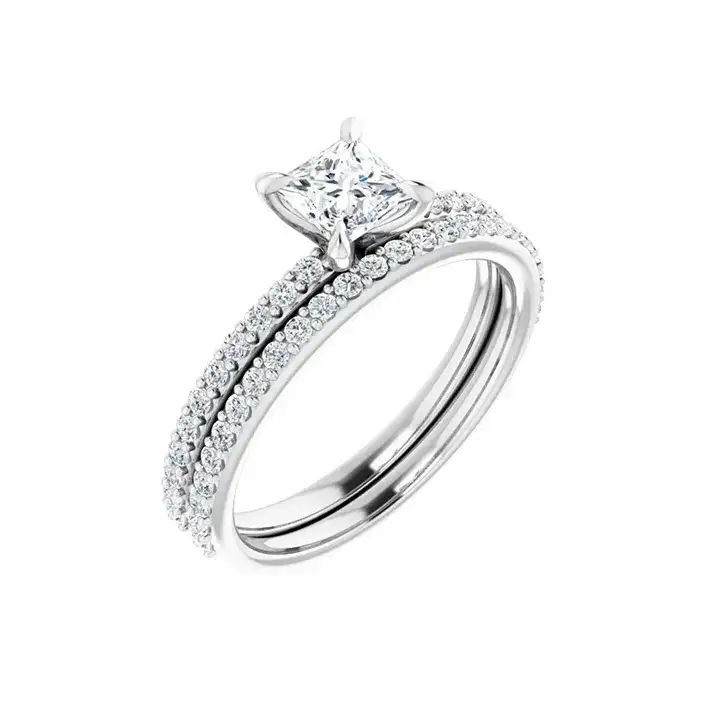 SADIE 14K White Gold Square Princess Cut Lab Grown Diamond Engagement Ring - Image 6