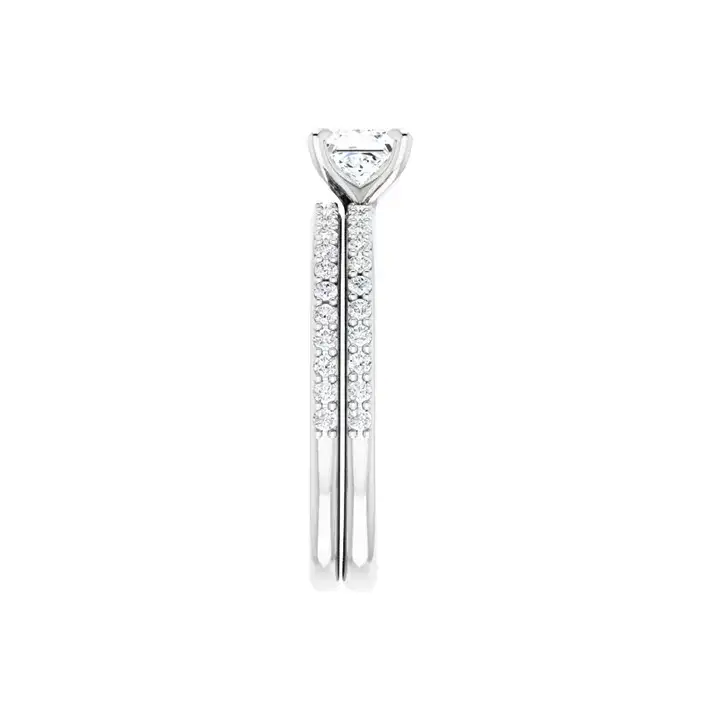 SADIE 14K White Gold Square Princess Cut Lab Grown Diamond Engagement Ring - Image 7