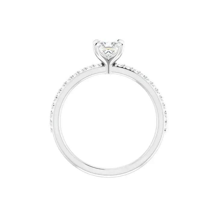 SADIE Platinum Square Princess Cut Lab Grown Diamond Engagement Ring - Image 4