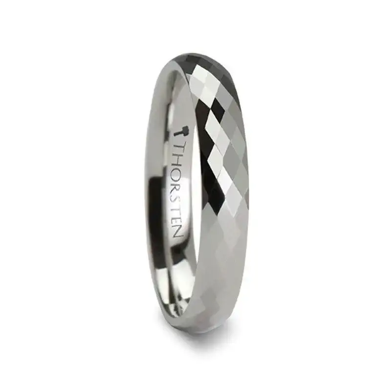 SCOTTSDALE 288 Diamond Faceted White Tungsten Ring - 2mm - 8mm - Image 3