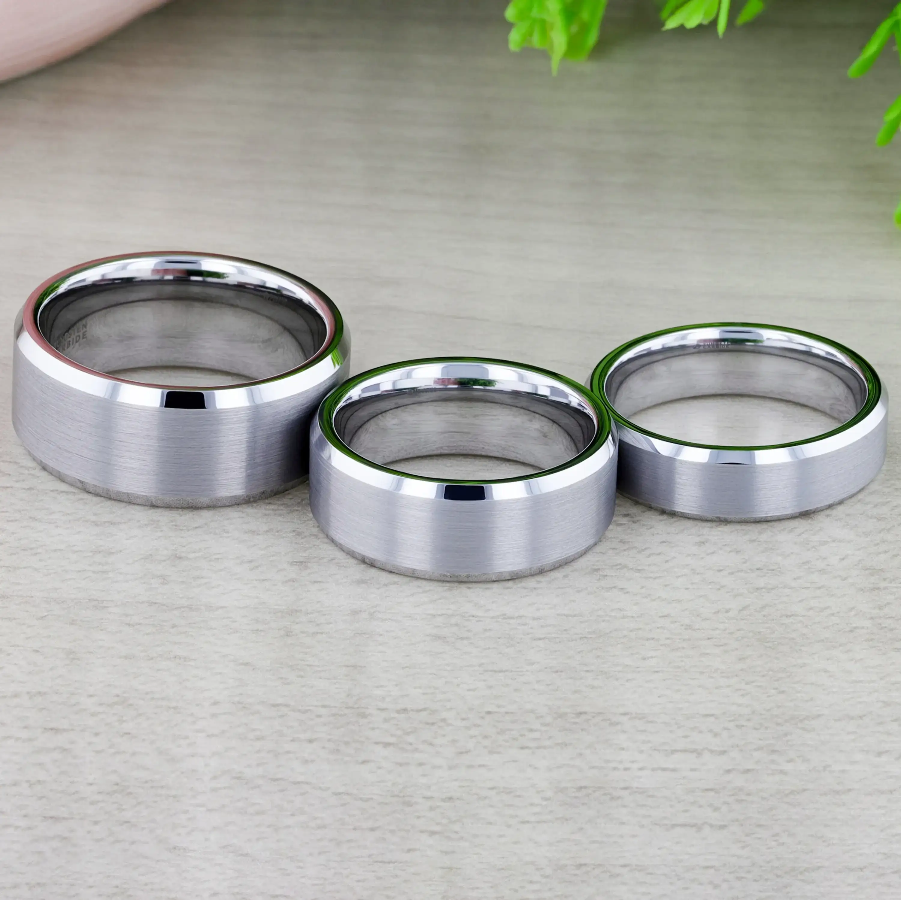 SHEFFIELD Flat Beveled Tungsten Carbide Ring, Brushed Center, Comfort Fit — 4mm to 12mm - Image 6
