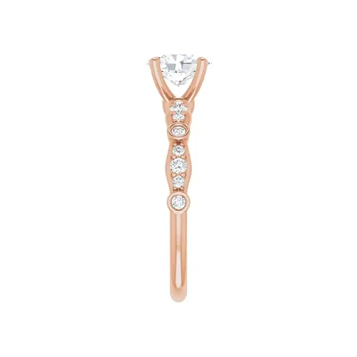 SOLANA 14K Rose Gold Oval Lab Grown Diamond Engagement Ring - Image 2
