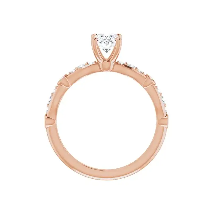 SOLANA 14K Rose Gold Oval Lab Grown Diamond Engagement Ring - Image 4
