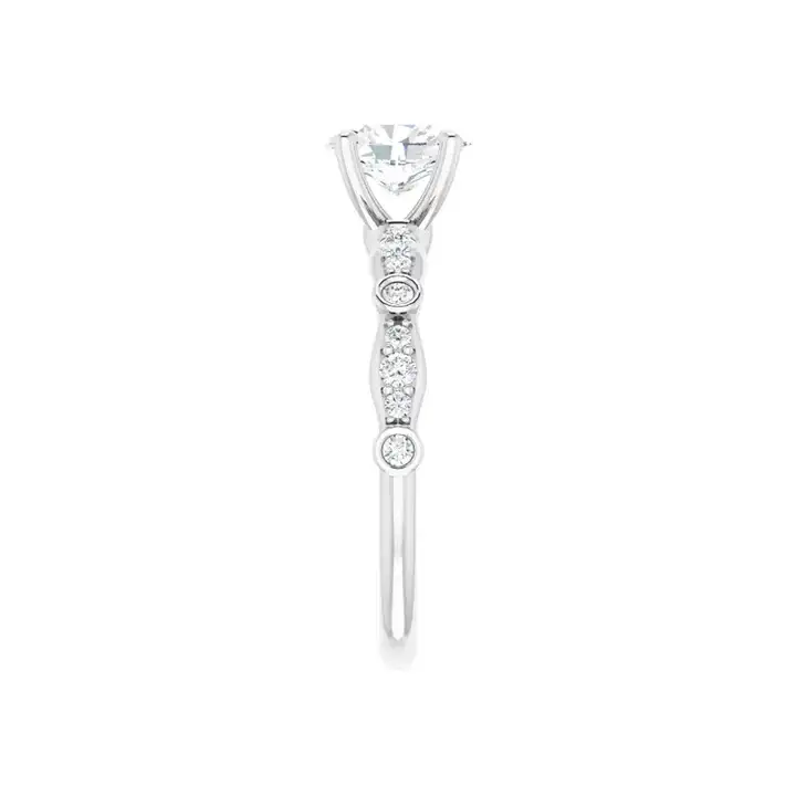 SOLANA 14K White Gold Oval Lab Grown Diamond Engagement Ring - Image 2