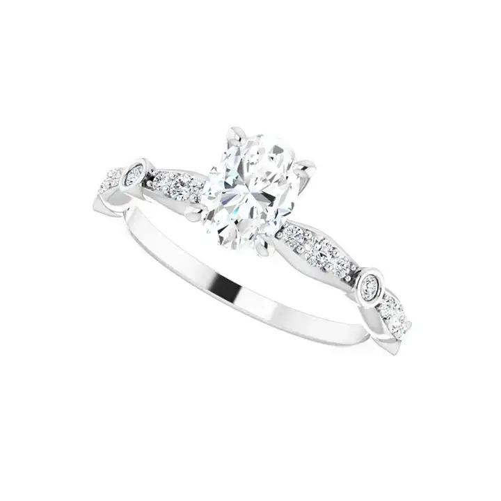 SOLANA 14K White Gold Oval Lab Grown Diamond Engagement Ring - Image 5