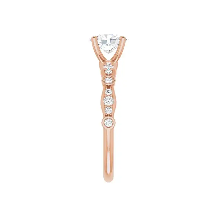 SOLANA 18K Rose Gold Oval Lab Grown Diamond Engagement Ring - Image 2