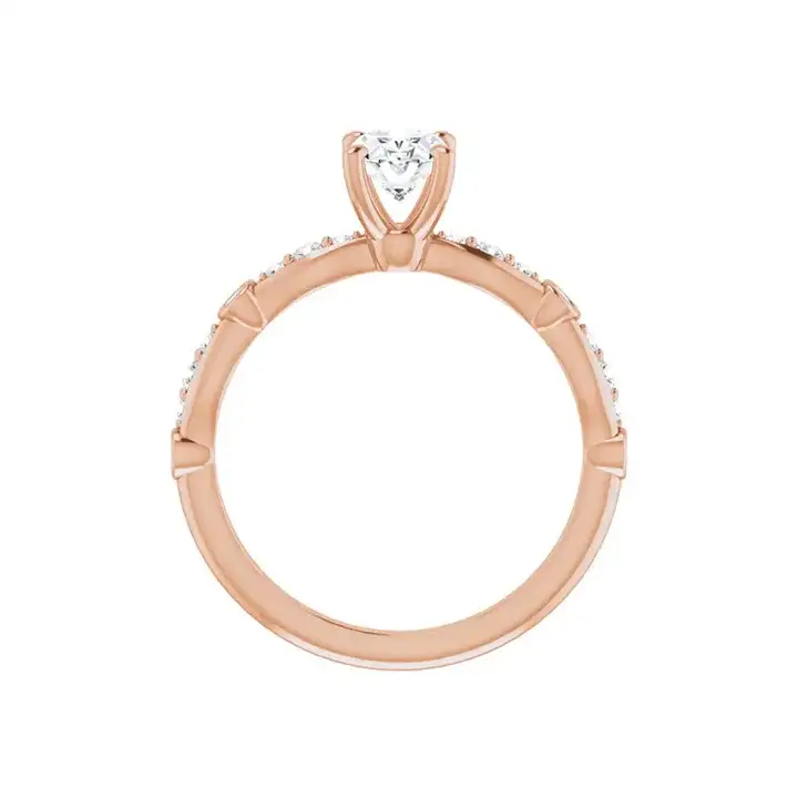 SOLANA 18K Rose Gold Oval Lab Grown Diamond Engagement Ring - Image 4