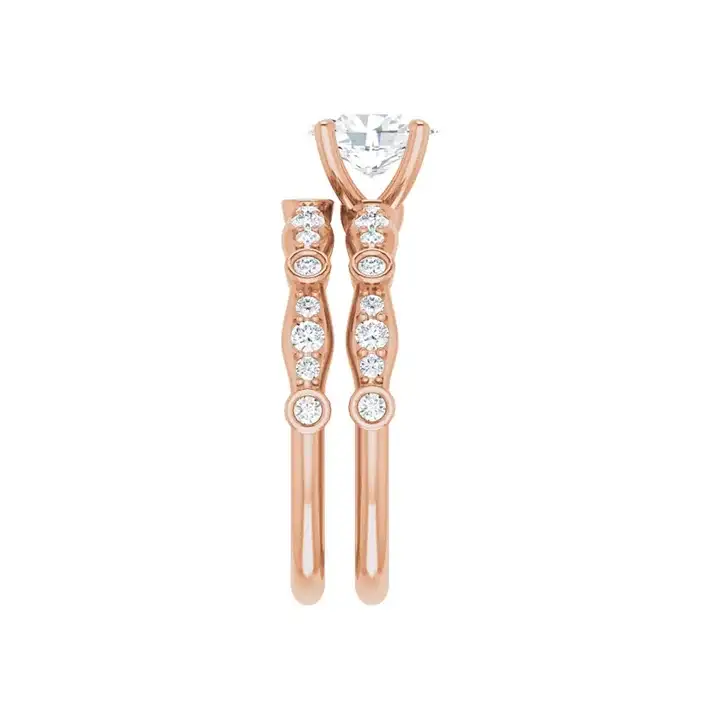 SOLANA 18K Rose Gold Oval Lab Grown Diamond Engagement Ring - Image 7