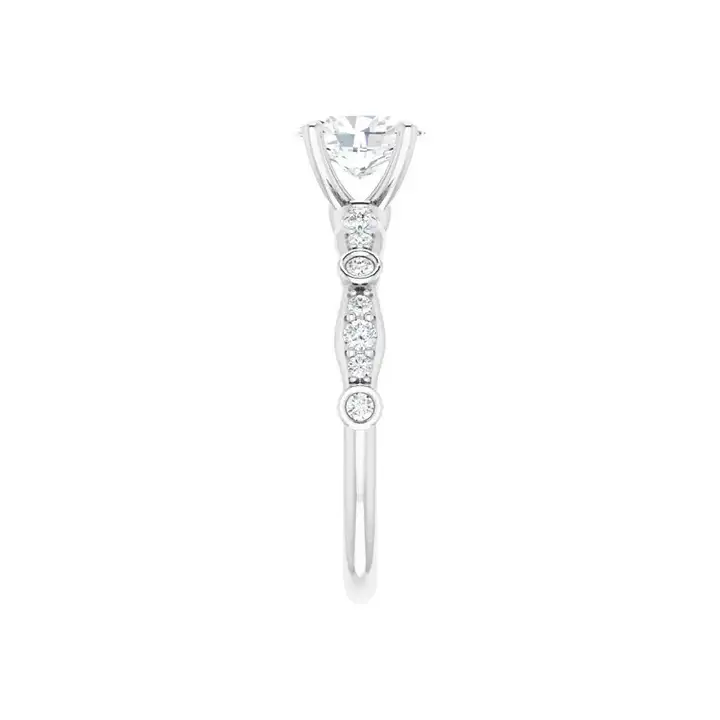 SOLANA 18K White Gold Oval Lab Grown Diamond Engagement Ring - Image 2