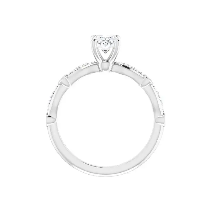 SOLANA 18K White Gold Oval Lab Grown Diamond Engagement Ring - Image 4