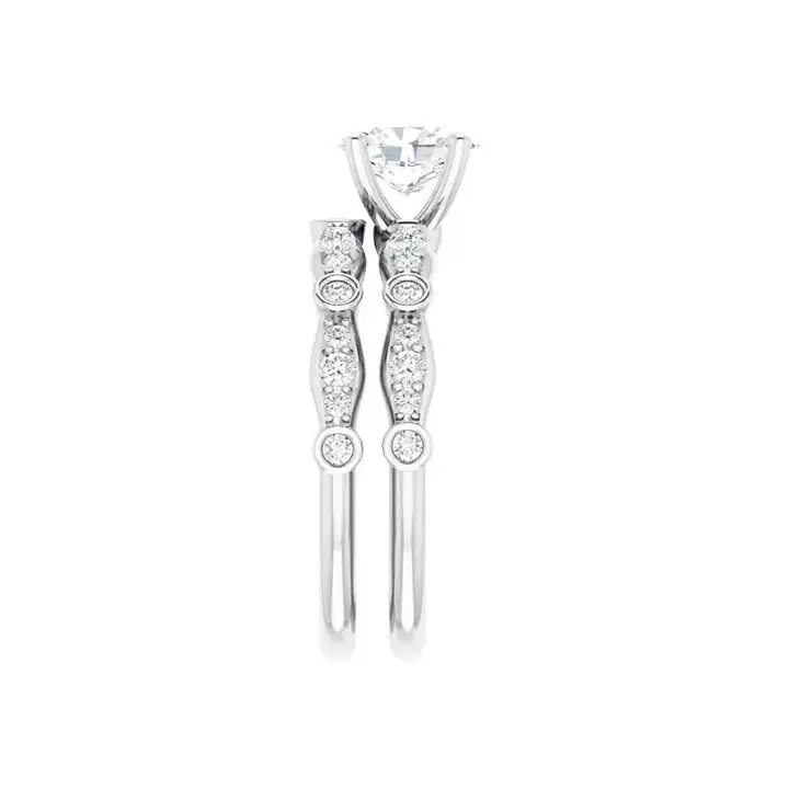 SOLANA 18K White Gold Oval Lab Grown Diamond Engagement Ring - Image 7