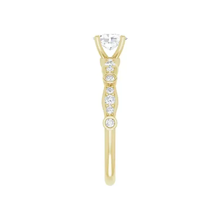 SOLANA 18K Yellow Gold Oval Lab Grown Diamond Engagement Ring - Image 2