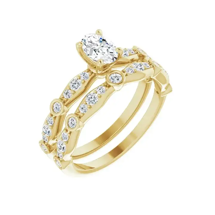 SOLANA 18K Yellow Gold Oval Lab Grown Diamond Engagement Ring - Image 6