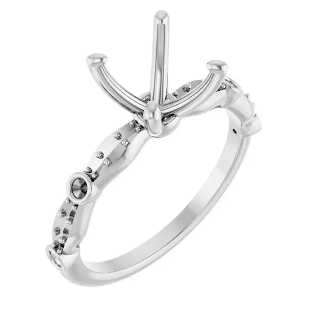 SOLANA Lab Grown Diamond Engagement Ring Setting for Asscher Stones