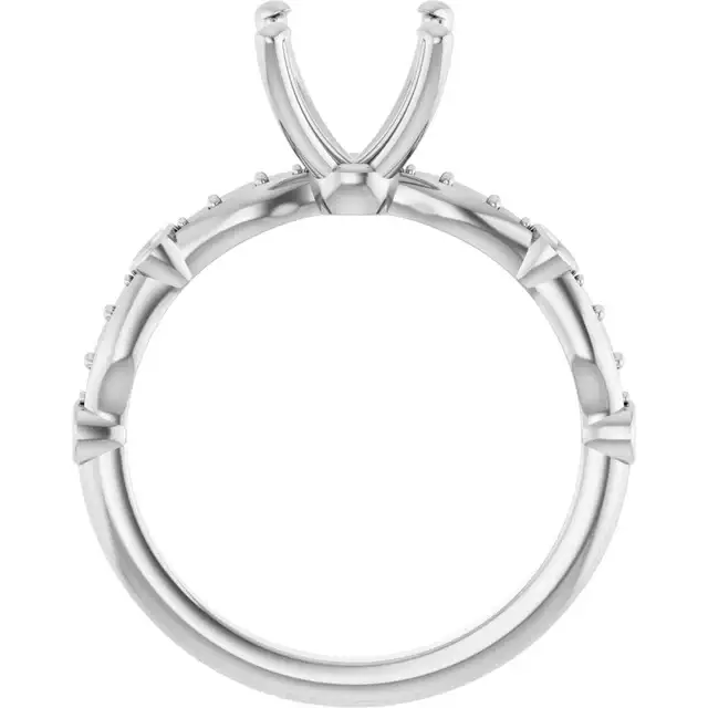 SOLANA Lab Grown Diamond Engagement Ring Setting for Asscher Stones - Image 2