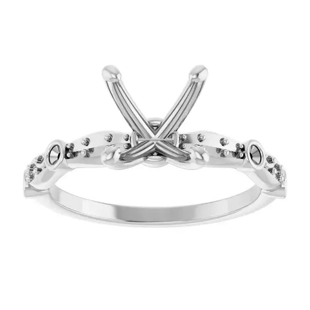 SOLANA Lab Grown Diamond Engagement Ring Setting for Asscher Stones - Image 3