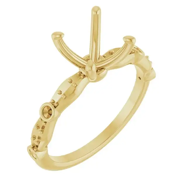 SOLANA Lab Grown Diamond Engagement Ring Setting for Asscher Stones - Image 4