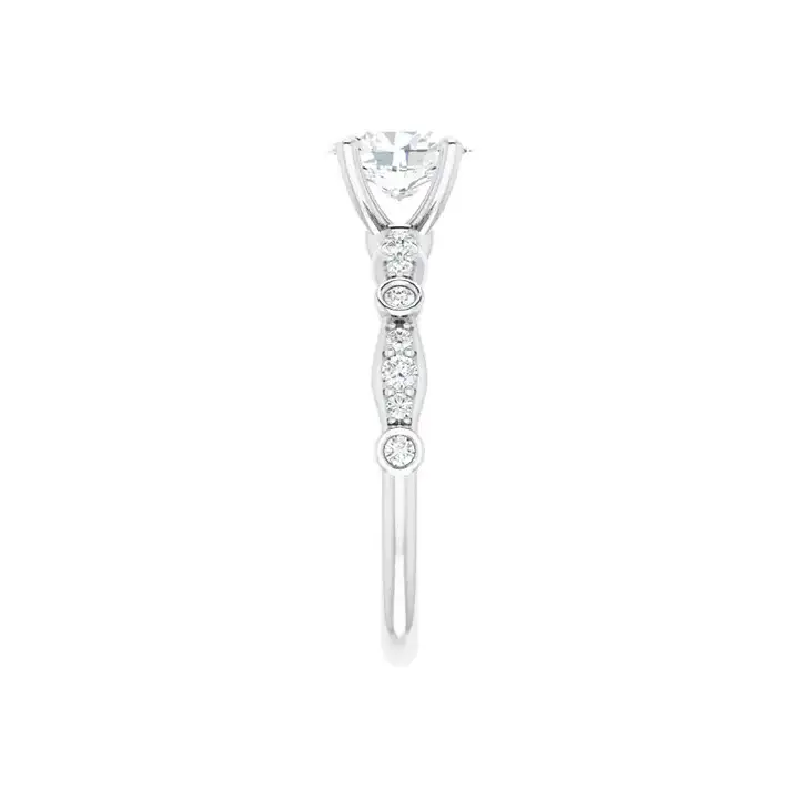 SOLANA Silver Oval Lab Grown Diamond Engagement Ring - Image 2